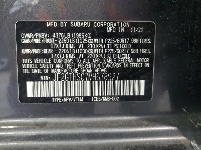 2021 SUBARU CROSSTREK JF2GTHSC7MH678927