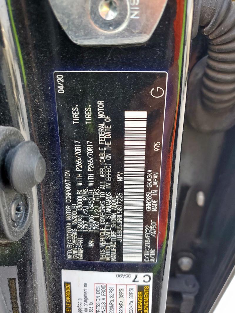 2020 TOYOTA 4RUNNER SR JTEBU5JR8L5817226