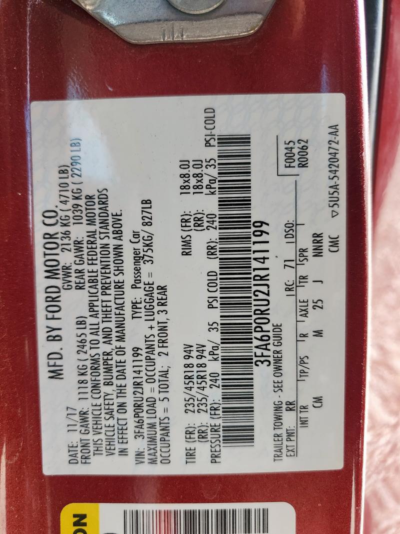 2018 FORD FUSION TIT - 3FA6P0RU2JR141199