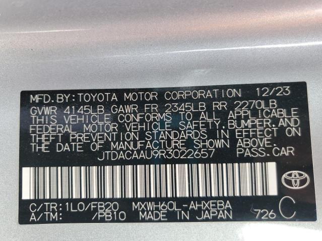 2024 TOYOTA PRIUS LE #3290638773