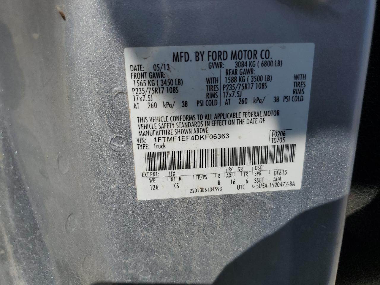 Lot #3285578269 2013 FORD F150