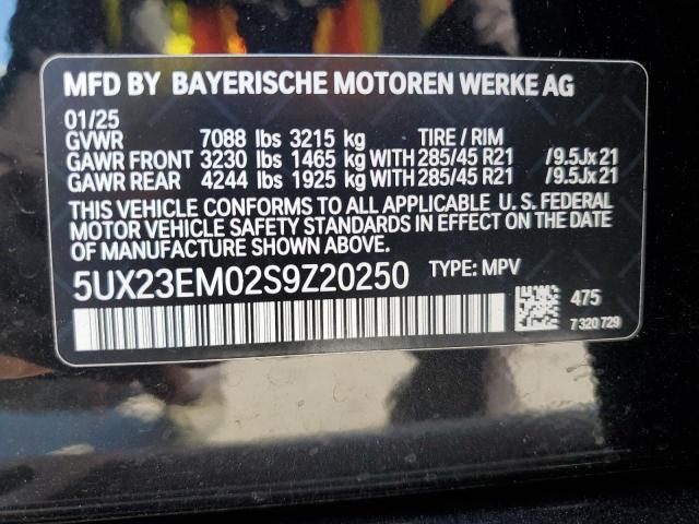 2025 BMW X7 XDRIVE40I 5UX23EM02S9Z20250