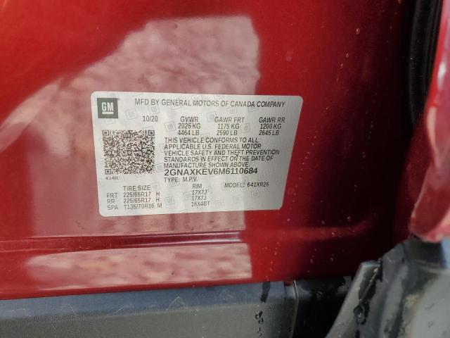 2021 CHEVROLET EQUINOX LT - 2GNAXKEV6M6110684