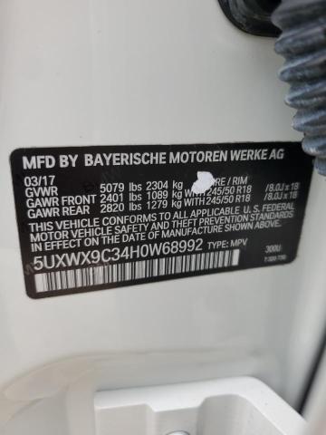 2017 BMW X3 XDRIVE28I 5UXWX9C34H0W68992