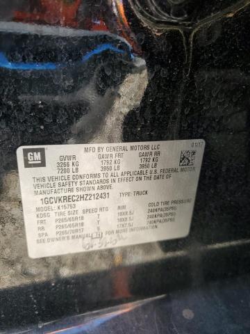 2017 CHEVROLET SILVERADO 1GCVKREC2HZ212431