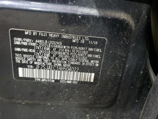 2017 SUBARU FORESTER 2 JF2SJAEC1HH504022