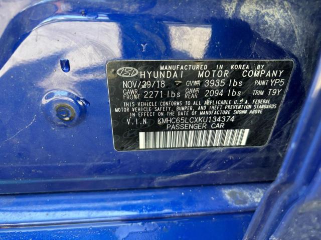 2019 HYUNDAI IONIQ BLUE KMHC65LCXKU134374
