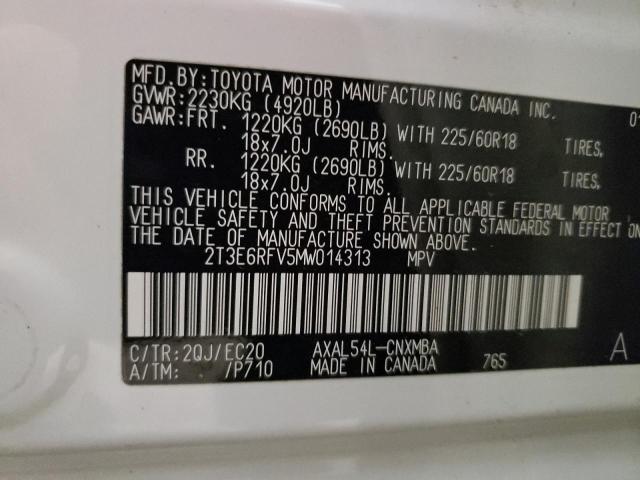 2021 TOYOTA RAV4 XSE 2T3E6RFV5MW014313