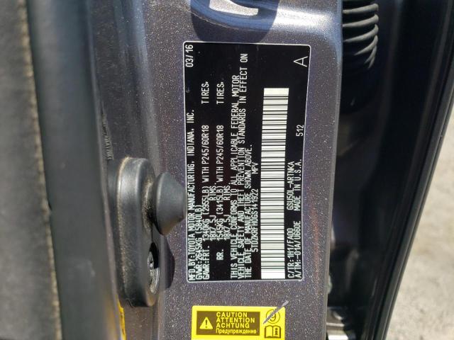 2016 TOYOTA HIGHLANDER LE 5TDZKRFH0GS141922