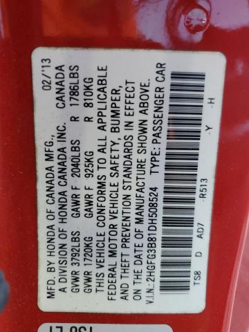 2013 HONDA CIVIC EX - 2HGFG3B81DH508524