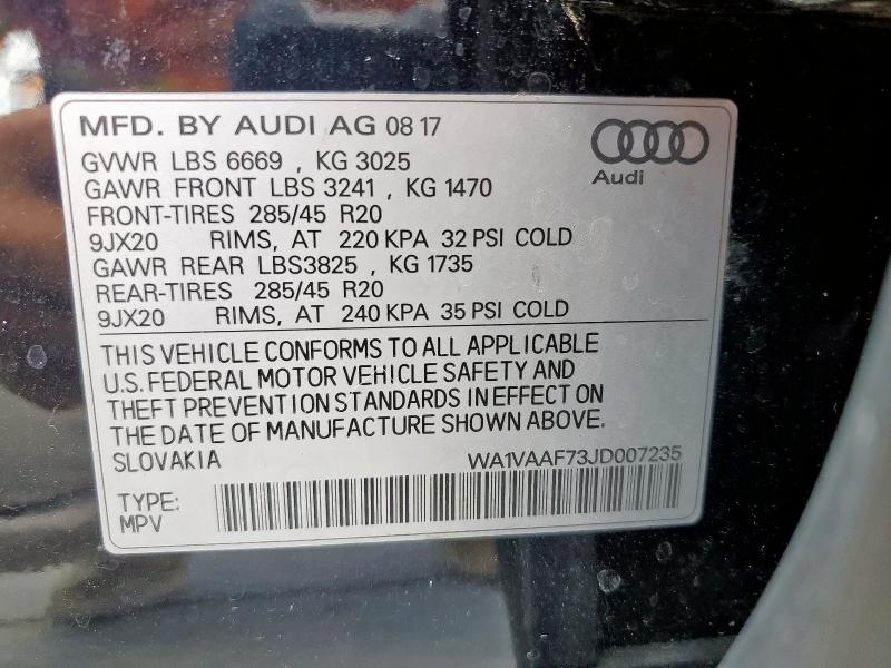 2018 AUDI Q7 PRESTIG WA1VAAF73JD007235
