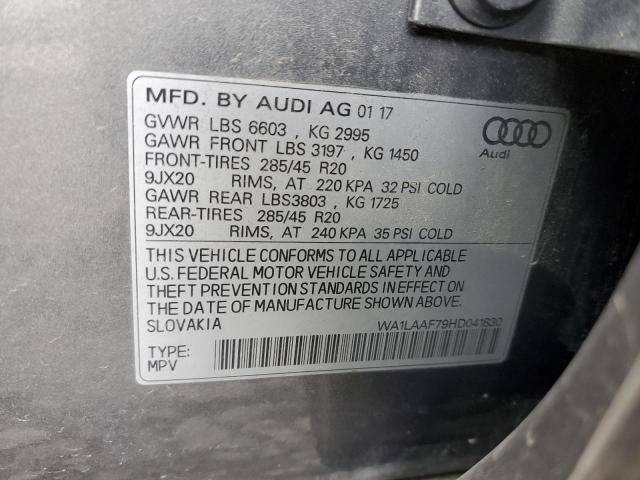 2017 AUDI Q7 PREMIUM PLUS WA1LAAF79HD041830