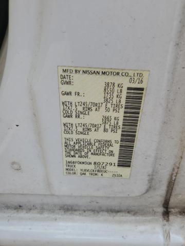 2016 NISSAN NV 1500 S 1N6BF0KM3GN807291