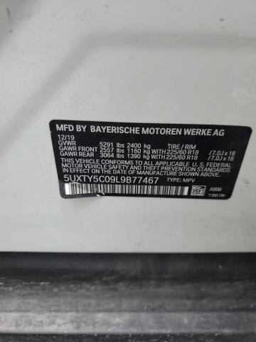 2020 BMW X3 XDRIVE30I 5UXTY5C09L9B77467