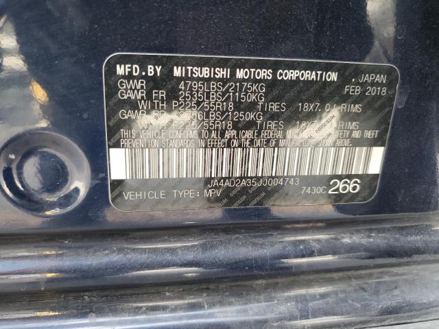 2018 MITSUBISHI OUTLANDER ES JA4AD2A35JJ004743