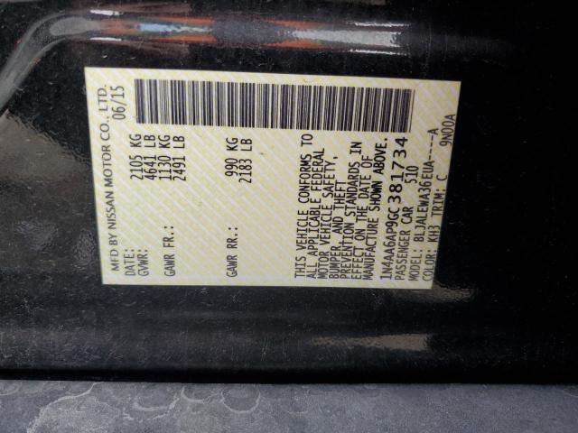 2016 NISSAN MAXIMA 3.5 1N4AA6AP9GC381734