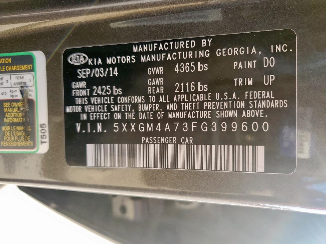 2015 KIA OPTIMA LX - 5XXGM4A73FG399600