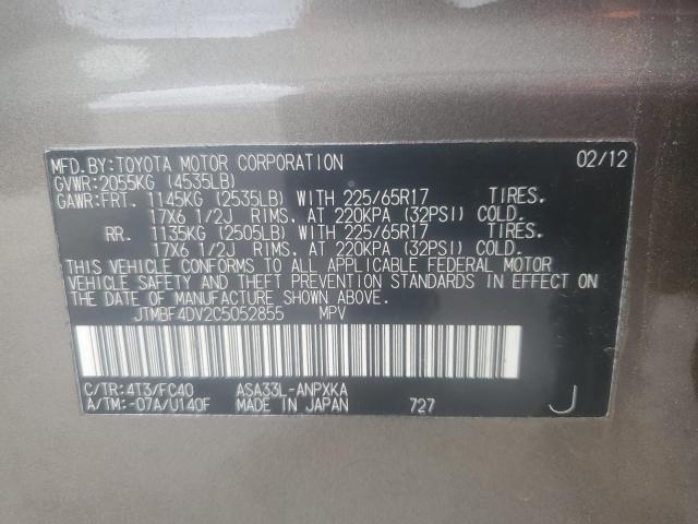 2012 TOYOTA RAV4 - JTMBF4DV2C5052855