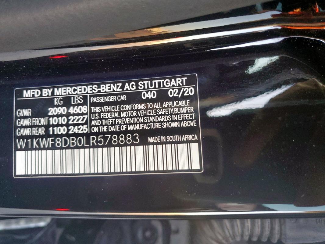 2020 MERCEDES-BENZ C 300 W1KWF8DB0LR578883
