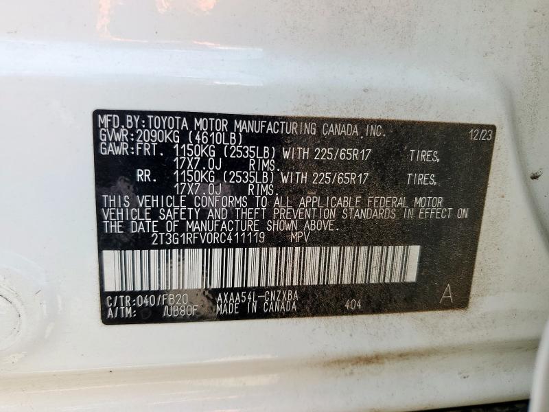 2024 TOYOTA RAV4 LE 2T3G1RFV0RC411119
