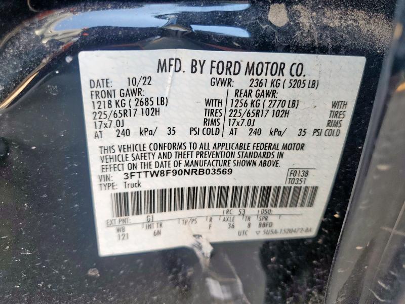 2022 FORD MAVERICK X 3FTTW8F90NRB03569