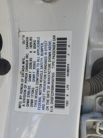 2019 HONDA CIVIC LX 2HGFC2F69KH547955