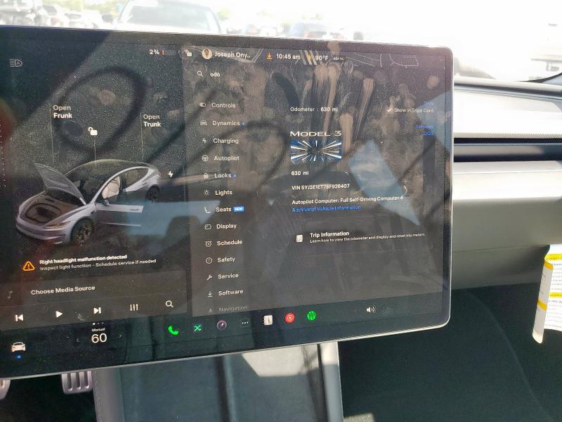 2025 TESLA MODEL 3 5YJ3E1ET7SF926407
