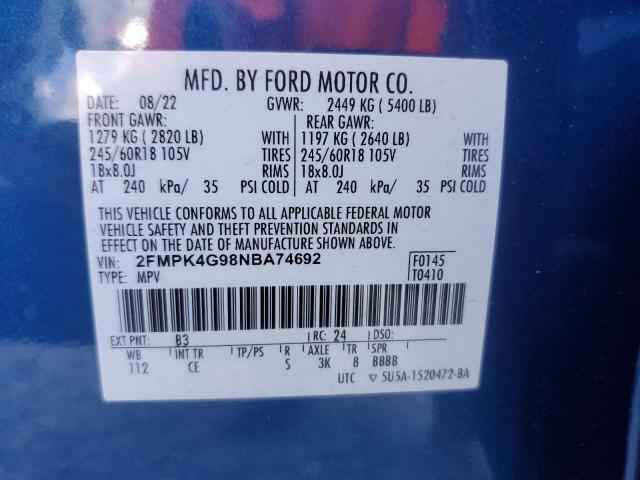 2022 FORD EDGE SE 2FMPK4G98NBA74692