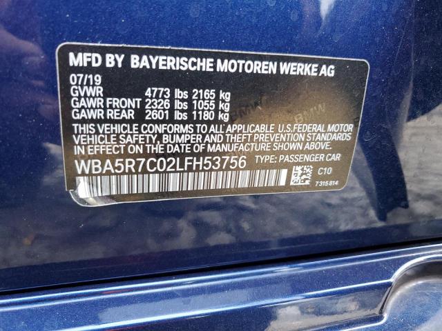 2020 BMW 330XI WBA5R7C02LFH53756