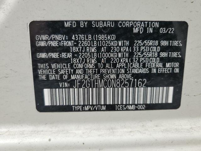 2022 SUBARU CROSSTREK JF2GTHMC0N8257162