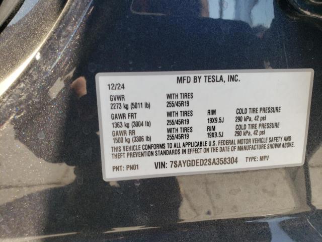 2025 TESLA MODEL Y 7SAYGDED2SA358304
