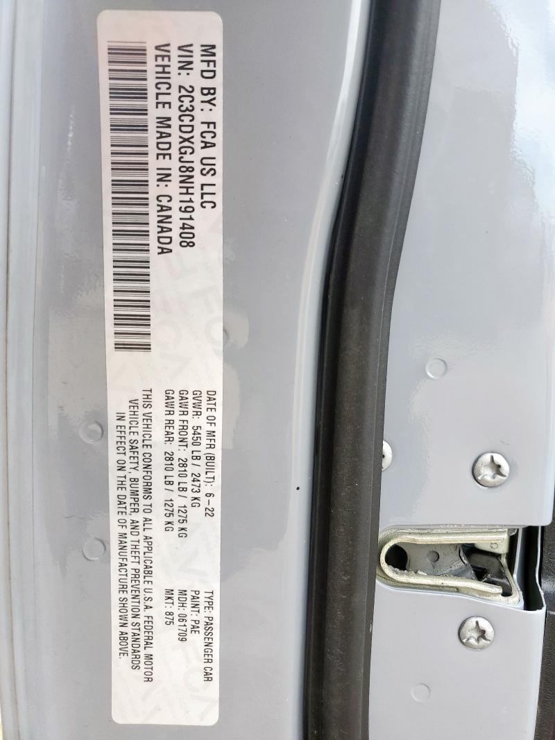 2022 DODGE CHARGER SC 2C3CDXGJ8NH191408