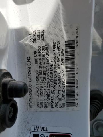 2016 HONDA CR-V LX 5J6RM3H31GL005772