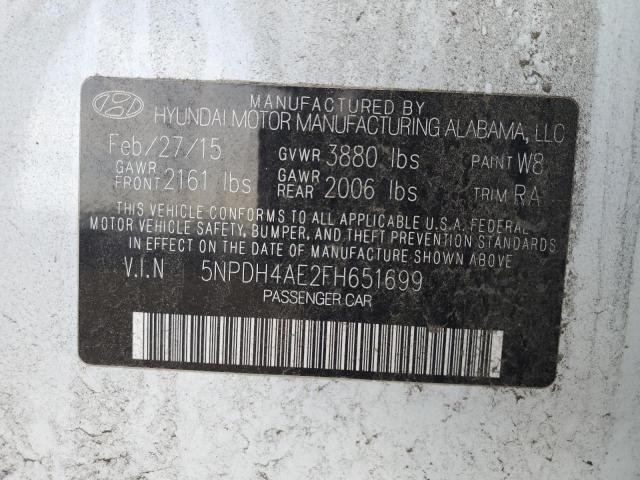 2015 HYUNDAI ELANTRA SE 5NPDH4AE2FH651699