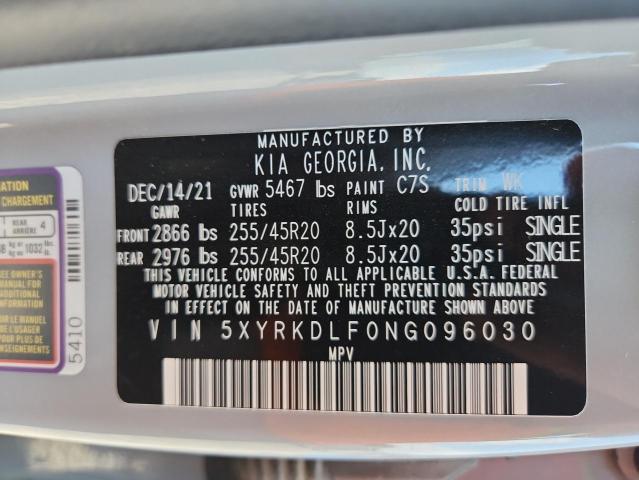 2022 KIA SORENTO SX 5XYRKDLF0NG096030