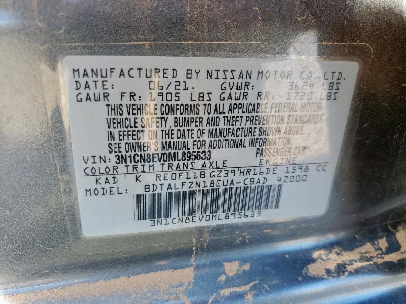 2021 NISSAN VERSA SV 3N1CN8EV0ML895633