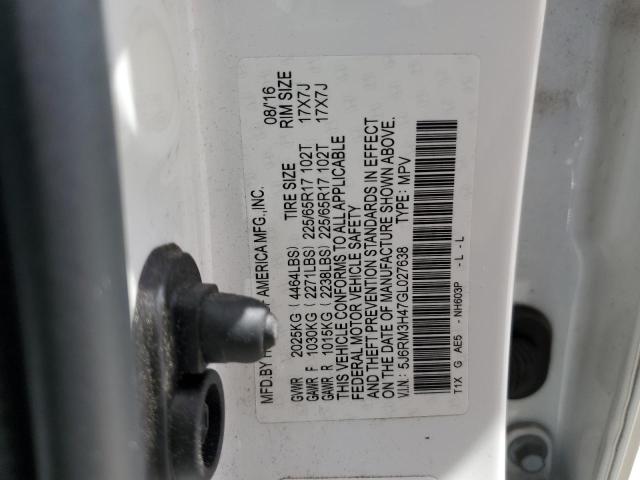 2016 HONDA CR-V SE 5J6RM3H47GL027638