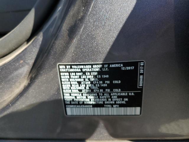 2018 VOLKSWAGEN ATLAS SEL 1V2NR2CA5JC549039