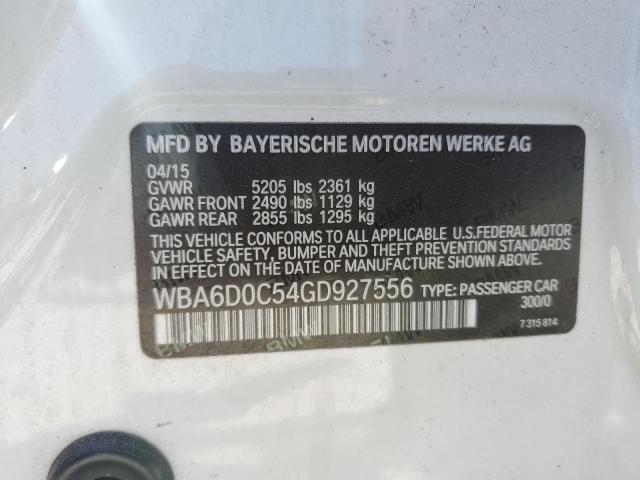 2016 BMW 640 I GRAN WBA6D0C54GD927556