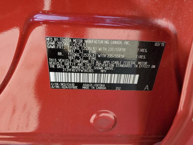 2015 TOYOTA RAV4 LIMIT 2T3YFREV7FW180365