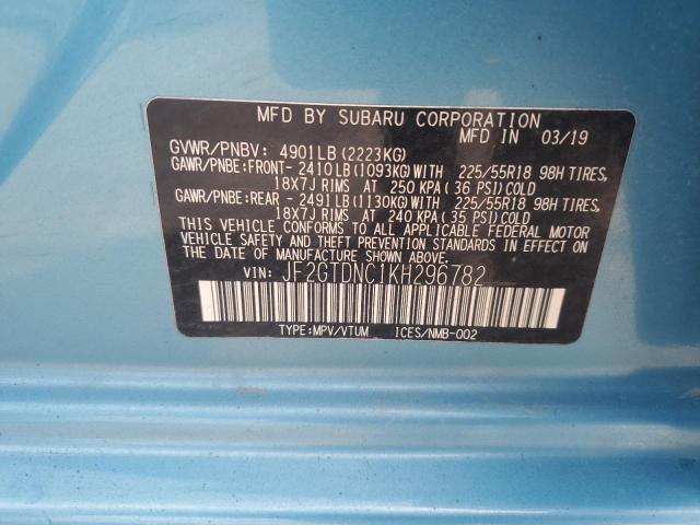 2019 SUBARU CROSSTREK LIMITED JF2GTDNC1KH296782