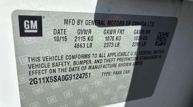 2016 CHEVROLET IMPALA LS 2G11X5SA0G9124751