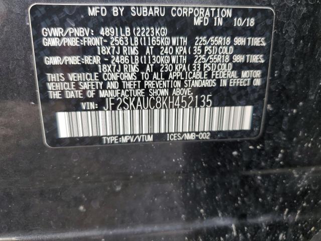 2019 SUBARU FORESTER L JF2SKAUC8KH452135