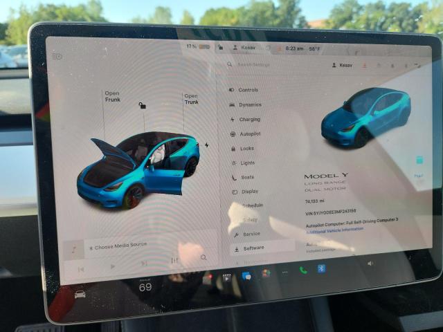 2021 TESLA MODEL Y 5YJYGDEE3MF243156