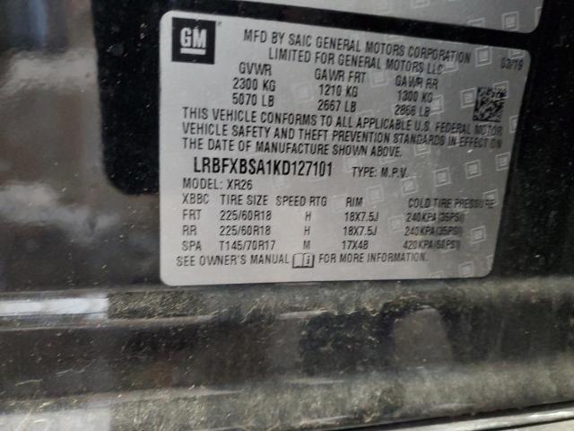 2019 BUICK ENVISION P LRBFXBSA1KD127101