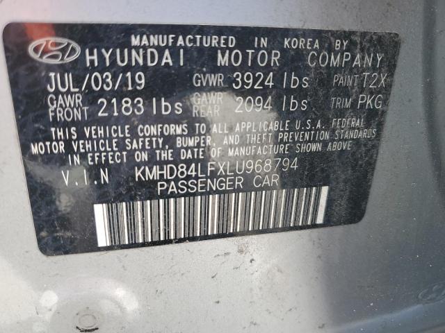 2020 HYUNDAI ELANTRA SEL KMHD84LFXLU968794