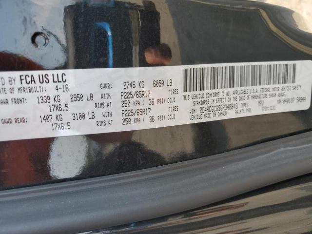 2016 DODGE GRAND CARA 2C4RDGCG9GR348943