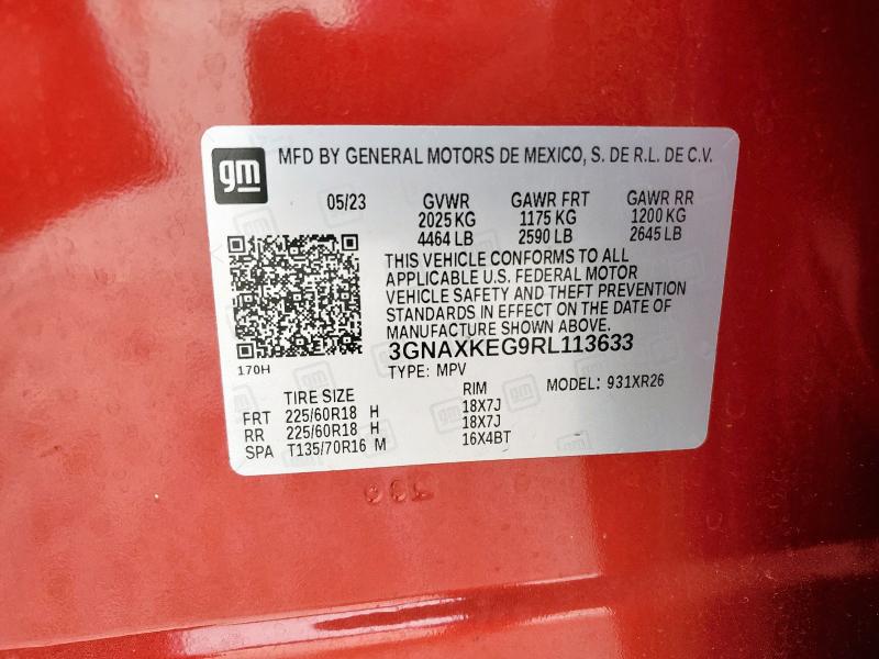 2024 CHEVROLET EQUINOX LT - 3GNAXKEG9RL113633