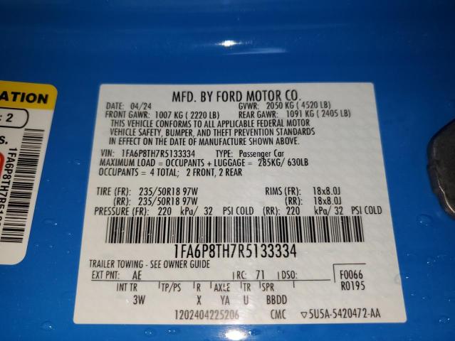 2024 FORD MUSTANG - 1FA6P8TH7R5133334
