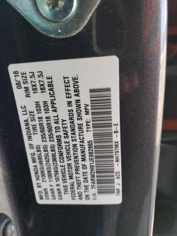 2018 HONDA CR-V TOURI 7FARW2H91JE082865